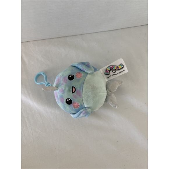 Squishmallows 3.5" Clip-on Henrietta the Narwhal plush toy. - Picture 2 of 4